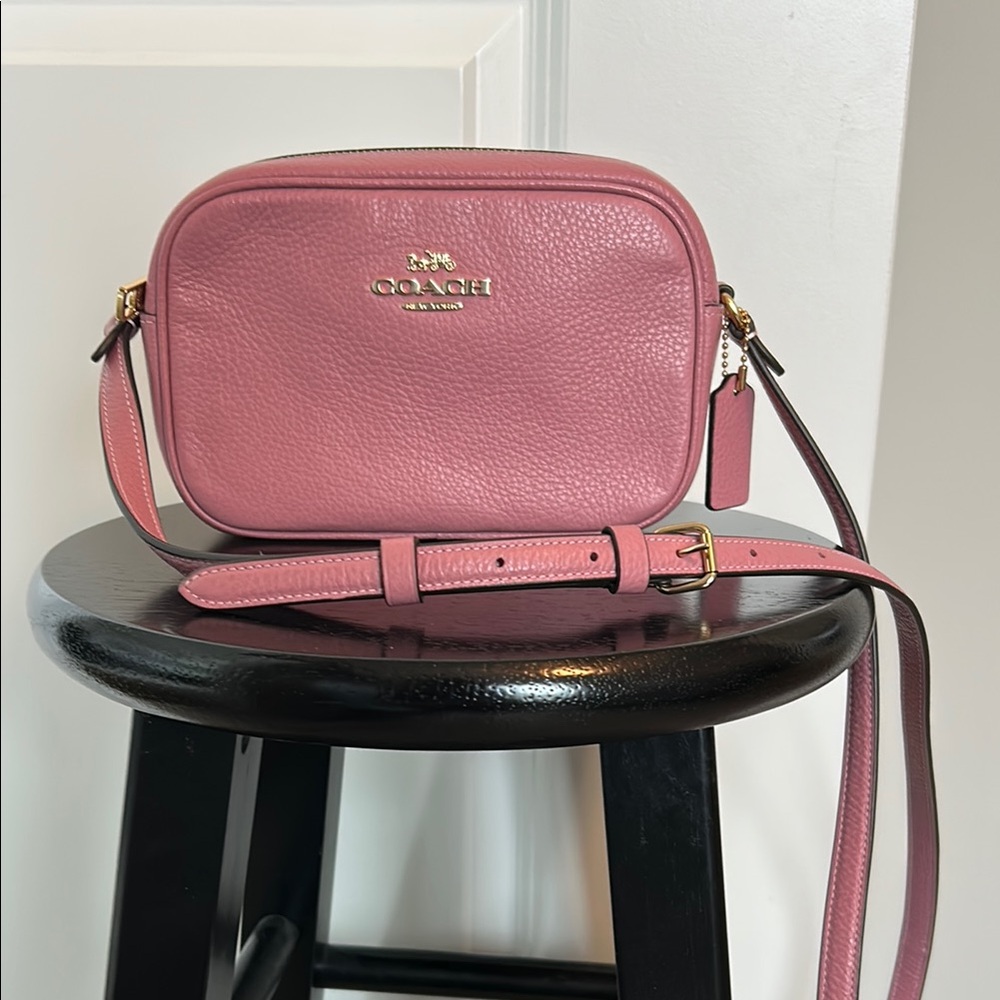 Coach Pink Crossbody Bag.  Coach Mini Jamie Camera bag in “true pink”.